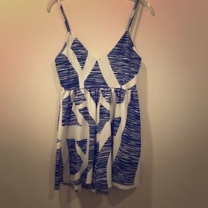 Blue and white romper